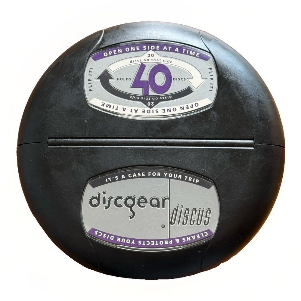 Vintage Discgear Discus 40 Disc Hard Shell CD DVD Blu-Ray Storage Carry Case VTG